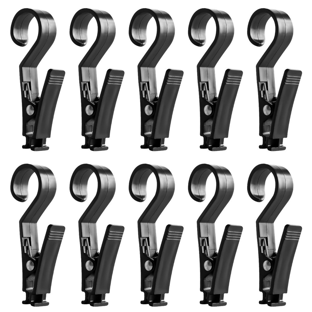 VUTYNKO Clothespins with Hooks, 10 Pack Black