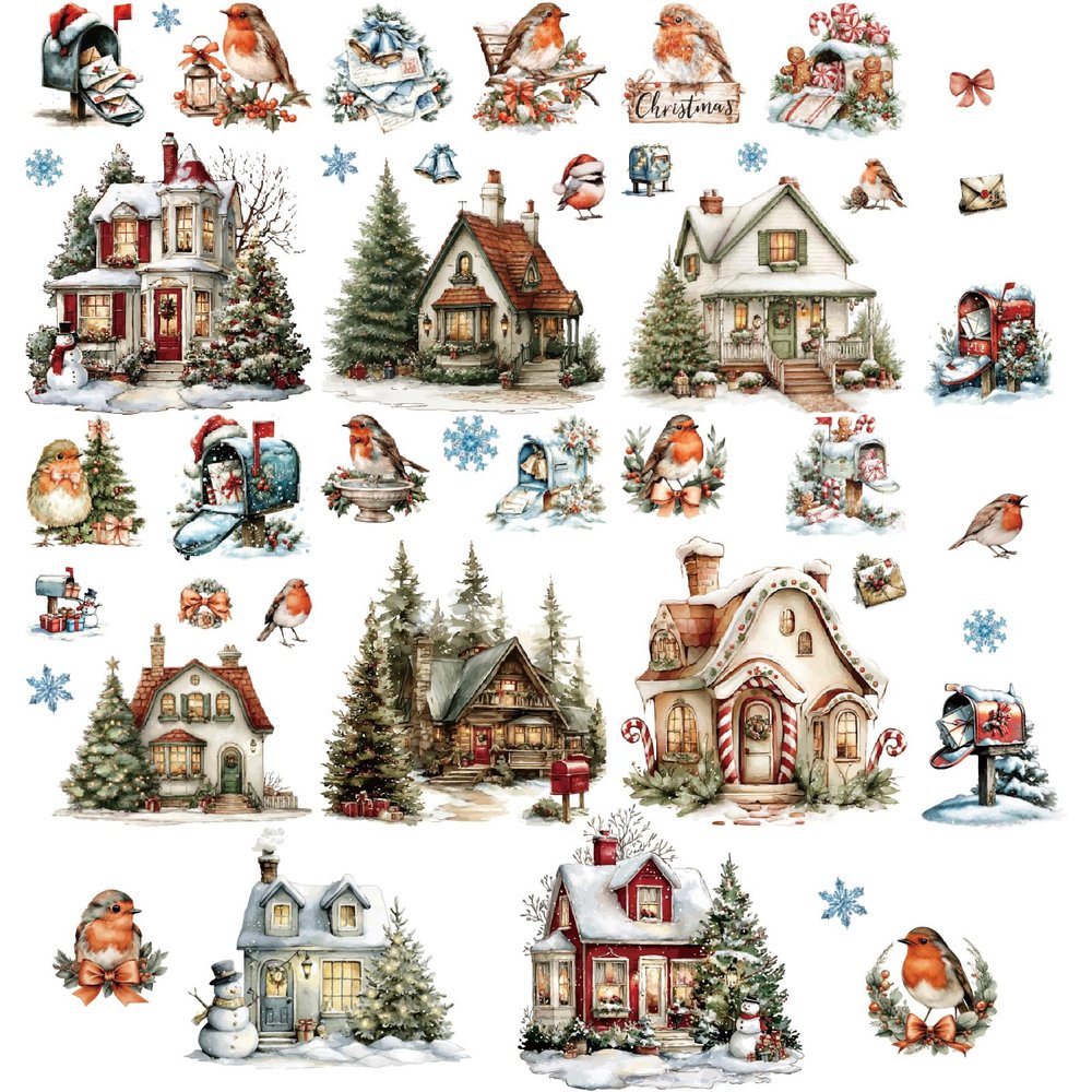 CRASPIRE 8 Sheet Christmas Window Clings