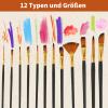 Tarqite Brush Set, 12 Nylon Watercolor Brushes view 2