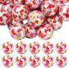BEEFLYING 30 Round Acrylic Beads, 16mm, Red Butterfly view 1