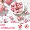 BEEFLYING 30 Round Acrylic Beads, 16mm, Red Butterfly view 2