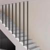Stair Handrail, Matte Black, I-Shaped Iron Railing, Ceiling-Mounted, 125 cm view 1