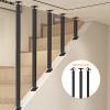 Stair Handrail, Matte Black, I-Shaped Iron Railing, Ceiling-Mounted, 125 cm view 4