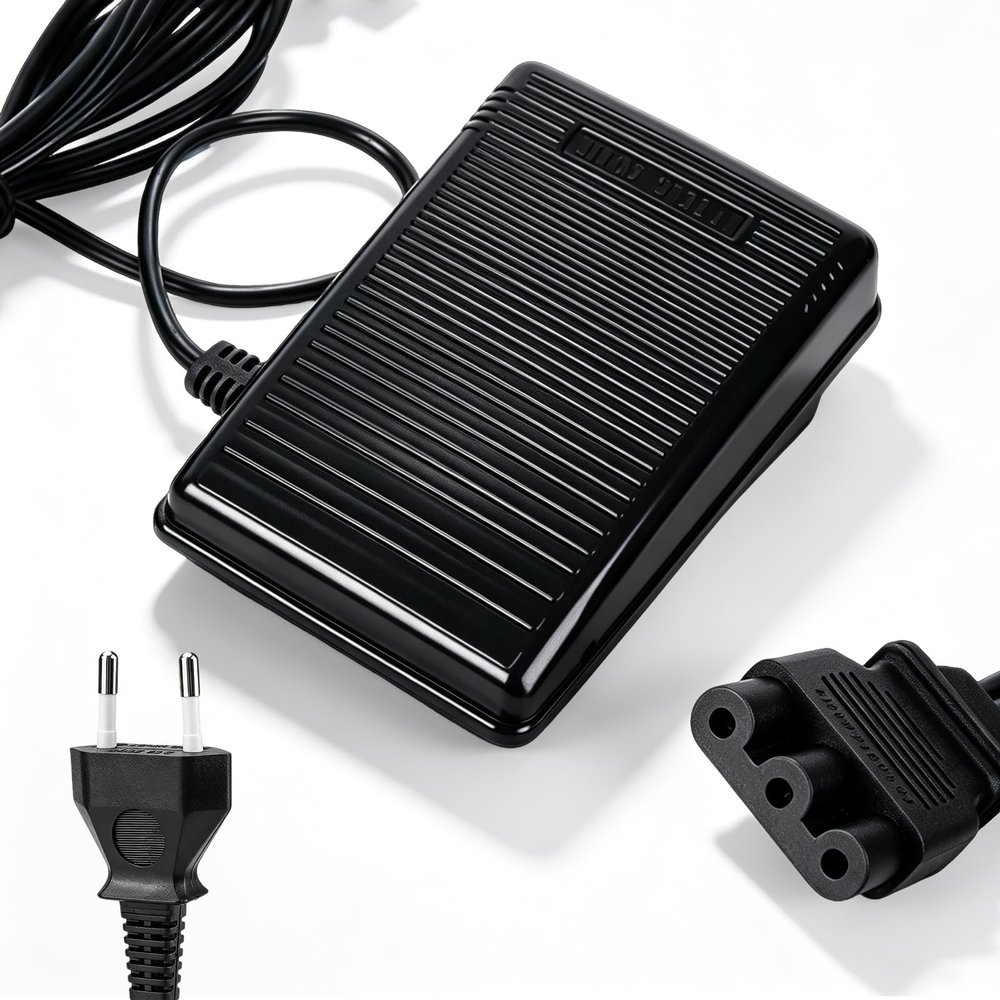 CYTGOUPER Electronic Sewing Machine Foot Pedal, 50 Hz 2.5A, 2 m Power Cord, for 2049/FY2301/FY2300, EU Plug 220V