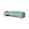 XUJUAN-0227 Bed-End Bench with Shoe Rack and Storage, Upholstered Entryway Bench, Green view 1