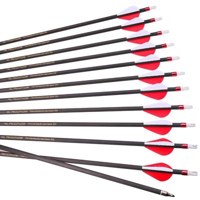 12-Pack 27-Inch 350-Spine Carbon Arrows with Removable Tips