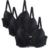 3-Pack Women's Wire-Free Minimizer Bras, Soft Invisible V-Neck, Multiway, Backless, Black, 70E view 1