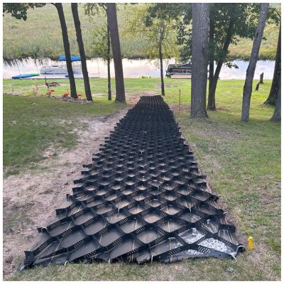 Permeable Ground Grid for Garden Paths and Driveways, 10 cm High, 6 x 7 m, 5,110.2 cm Deep, Gravel/Sand Grid with 10 Stakes