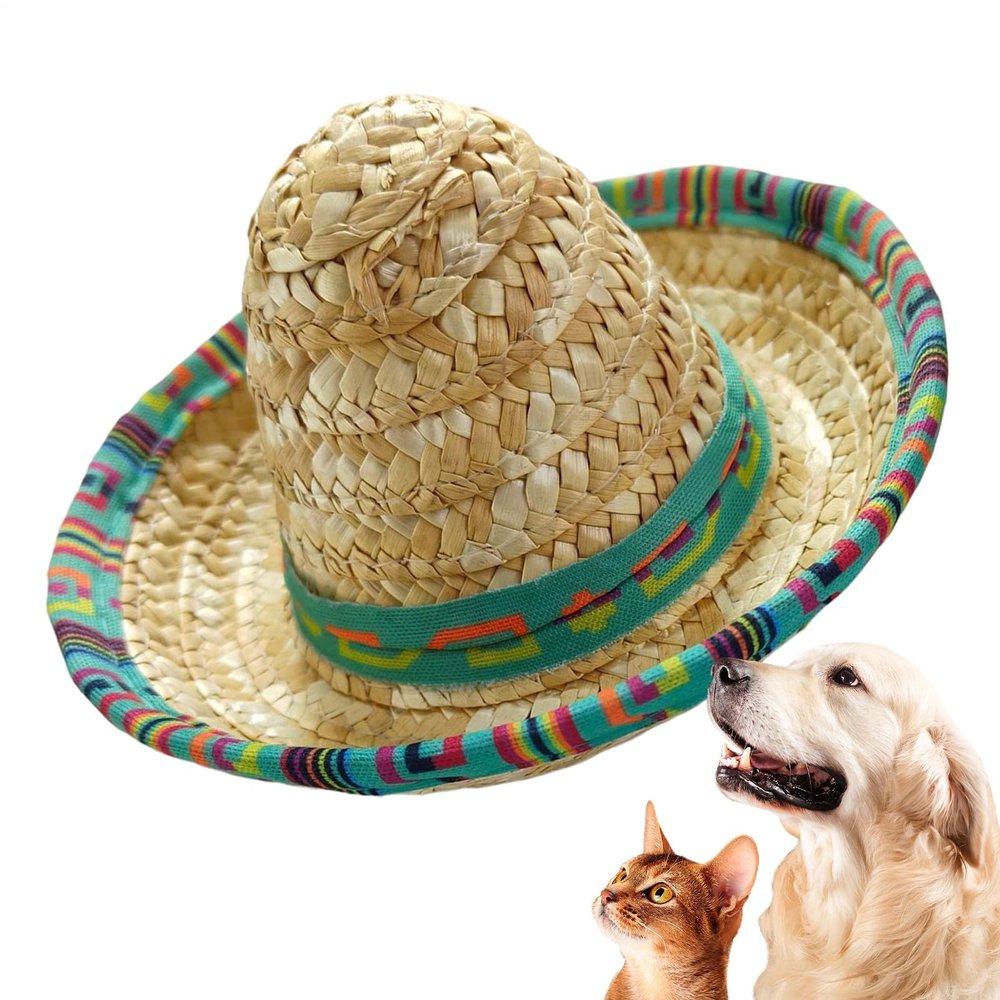 Sombrero Party Hat, Woven Mexican Sombrero with Wide Headband