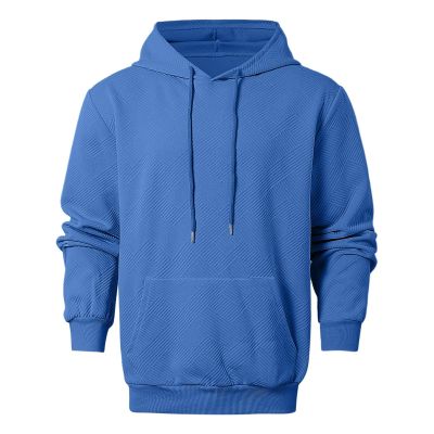 Foweknow Men's Hooded Sweatshirt, Oversized Long-Sleeve Casual Solid-Color Hoodie with Pockets, Fall/Winter Outdoor Streetwear Y2K