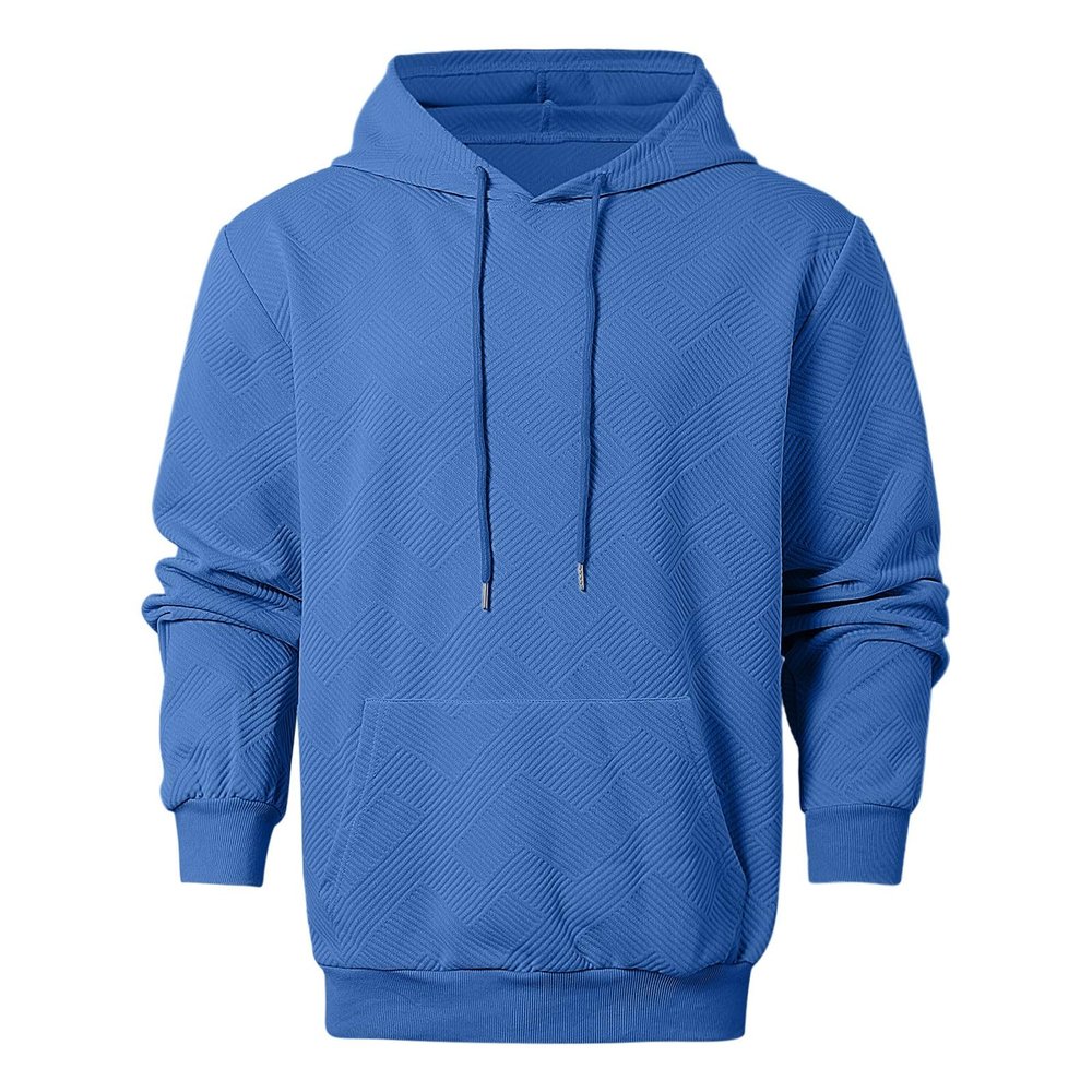 Foweknow Men's Hooded Sweatshirt, Oversized Long-Sleeve Casual Solid-Color Hoodie with Pockets, Fall/Winter Outdoor Streetwear Y2K