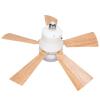 Asixxsix Mini Ceiling Fan Light with Remote, 3-Speed LED Dimmable, E26 Base, Wood-Grain Blades (30W) view 1