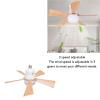 Asixxsix Mini Ceiling Fan Light with Remote, 3-Speed LED Dimmable, E26 Base, Wood-Grain Blades (30W) view 2