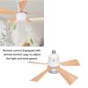 Asixxsix Mini Ceiling Fan Light with Remote, 3-Speed LED Dimmable, E26 Base, Wood-Grain Blades (30W) view 3