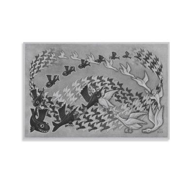 MC Escher Predestination Poster for Room, Aesthetic Canvas, Bathroom Art, Wall Decor, Photo Print, 30 x 45 cm