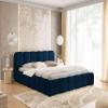 FURNISTAR MIA Upholstered Bed with Storage, 180 x 200 cm, Bubble Bed, Box Spring Look, Slats Included, Mattress Not Included, Dark Blue view 1