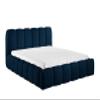 FURNISTAR MIA Upholstered Bed with Storage, 180 x 200 cm, Bubble Bed, Box Spring Look, Slats Included, Mattress Not Included, Dark Blue view 2