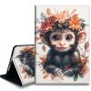 Bxgolkgd Tablet Case for Kindle Paperwhite 2024 (12th Gen) and Kindle Colorsoft Signature Edition, Auto Wake/Sleep, Cute Baby Monkey Flower view 1