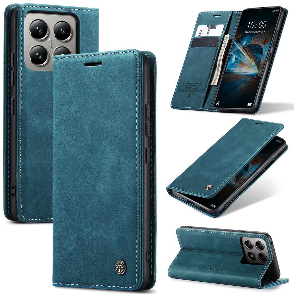 Samokor Magnetic Leather Folio Case for Xiaomi 14T Pro 5G