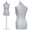 DummyDoll Women's Dress Form, Size 32/34, Silver Gray Cover, White Wooden Base and Finial view 2