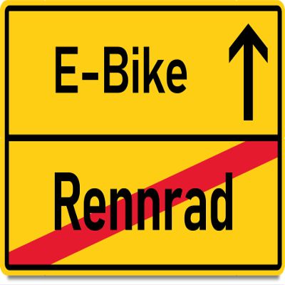 Generic Wood and Paper Card XXXV (Road Bike–E-Bike Town Sign)