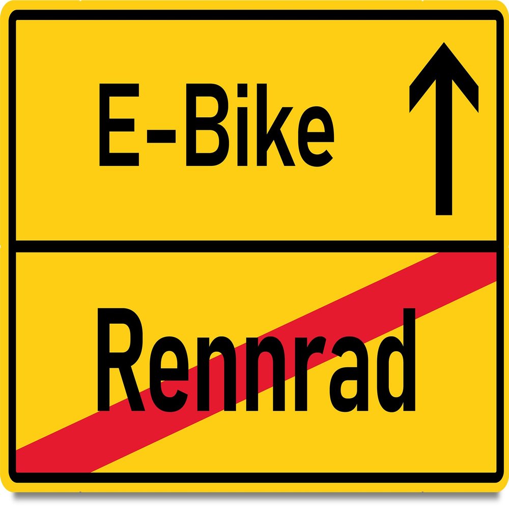 Generic Wood and Paper Card XXXV (Road Bike–E-Bike Town Sign)