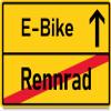 Generic Wood and Paper Card XXXV (Road Bike–E-Bike Town Sign) view 1