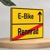 Generic Wood and Paper Card XXXV (Road Bike–E-Bike Town Sign) view 3