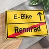 Generic Wood and Paper Card XXXV (Road Bike–E-Bike Town Sign) view 4