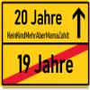 20th Birthday Road Sign Wooden Card with Envelope view 1