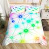 Homewish Geometric Triangle Reversible Duvet Cover Set, 155 x 220 cm, Neon Star Design view 3