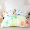 Homewish Geometric Triangle Reversible Duvet Cover Set, 155 x 220 cm, Neon Star Design view 4