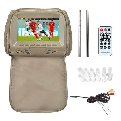 7" MP5 Car Headrest Display, Rear-Seat Monitor, USB/SD/Headphone Jack/Speaker Support, 120° Adjustable Mount, Multimedia Player for Rear-Seat Entertainment, A-Zipper