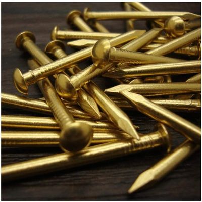 Five Gold Brass Drum Nails, 30-Pack, Various Sizes (30 × 2.8 mm)