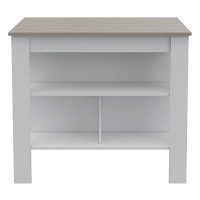 Versatile Kitchen Island with Extra-Wide Top, 3 Hidden Shelves, Modern Industrial Design, Multicolor