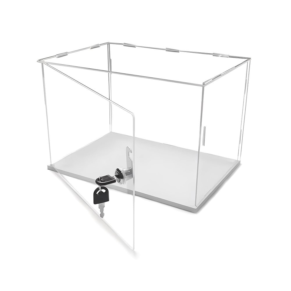 Vibeo Lockable Acrylic Display Case, Clear Acrylic Box, 30 x 25 x 40 cm