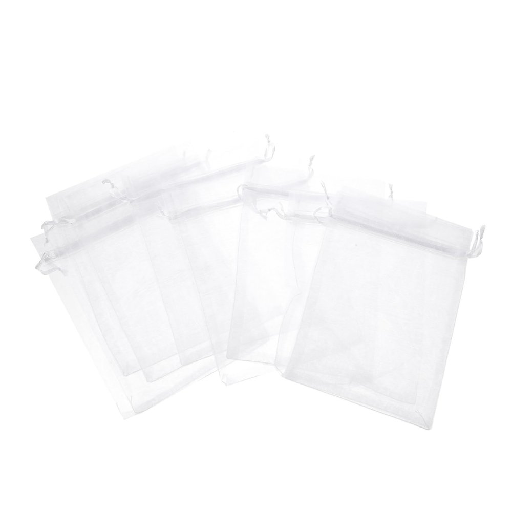 Healvian 100-Pack White Organza Drawstring Gift Bags