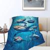 UIAMT Ocean Shark Flannel Throw Blanket view 2