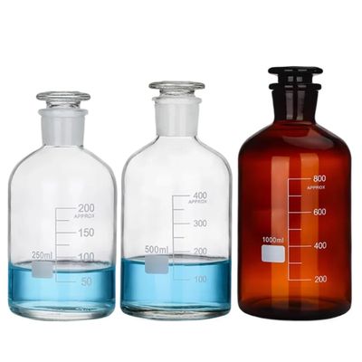 Reagent Bottle with Narrow Opening and Graduations, Fine-Opening Bottle (500 mL, Brown)
