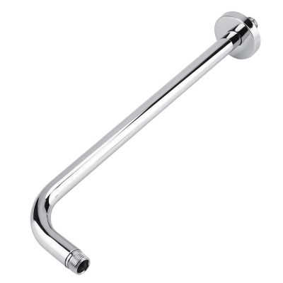Fafeicy Extra-Long Shower Arm, 16-Inch Stainless Steel Rain Showerhead, Wall Mount with Flange, G1/2 Thread, Chrome Finish