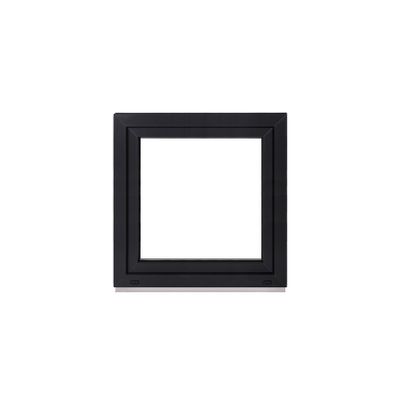 Framex PVC Tilt-and-Turn Basement Window, White Inside/Anthracite Outside, 80 x 80 cm, Double Glazed, DIN Left