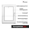 Framex PVC Tilt-and-Turn Basement Window, White Inside/Anthracite Outside, 80 x 80 cm, Double Glazed, DIN Left view 3