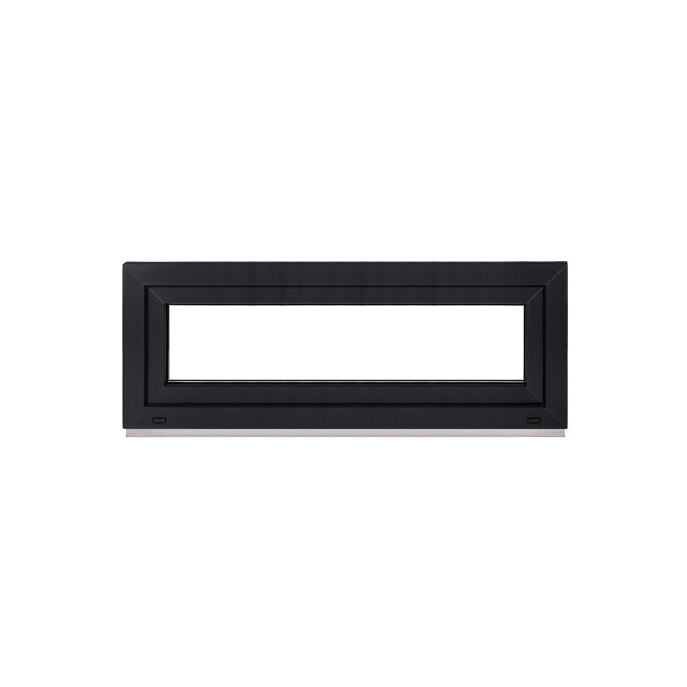Framex PVC Basement Window, White Inside/Anthracite Outside, 110 x 40 cm, Double-Glazed Tilt-and-Turn, DIN Right