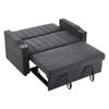 NADEUSAK Modern Sleeper Sofa with Adjustable Backrest, Cup Holders and Cushions, 80 x 140 cm, Gray view 4