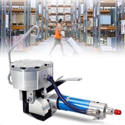 Industrial Pneumatic Steel Strapping Tool with Adjustable Tensioner and Cut-and-Seal Function for Secure Packaging