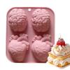 3D Silicone Mold for Human Brain, 4 Cavities, Handmade, for Epoxy Resin, Desserts, Chocolate, Muffins, Pudding, Clay, and Soap view 1