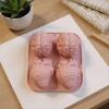 3D Silicone Mold for Human Brain, 4 Cavities, Handmade, for Epoxy Resin, Desserts, Chocolate, Muffins, Pudding, Clay, and Soap view 3