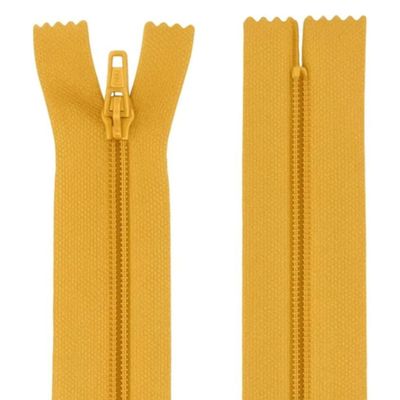 Gold-Colored 45.7 cm Nylon Coil Zipper, Size #3, Lightweight Sewing and Craft Zipper - Giddy Square