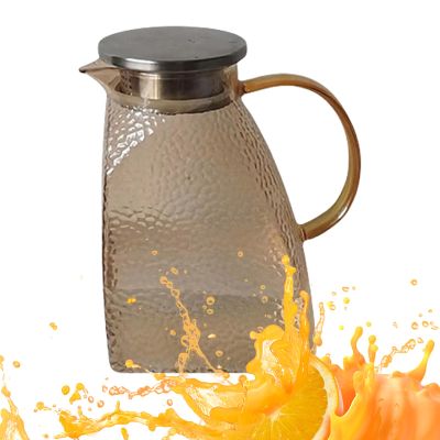 Glass Water Pitcher with Hammered Design, 1.5 L