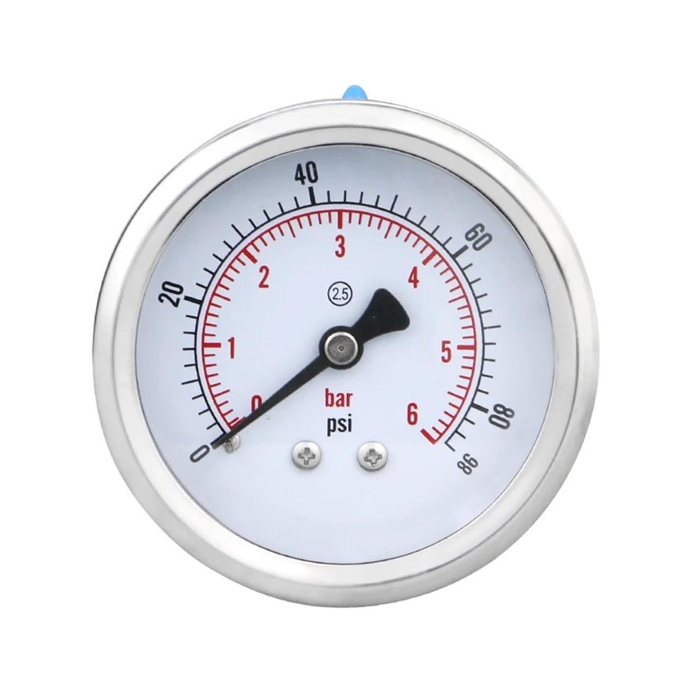 BADIKA Mini Pressure Gauge for Fuel, 60 mm (2.5 in), Vacuum Gauge, -1 to 0 bar, 0–600 bar, BSP(G) 1/4, 0–1 bar